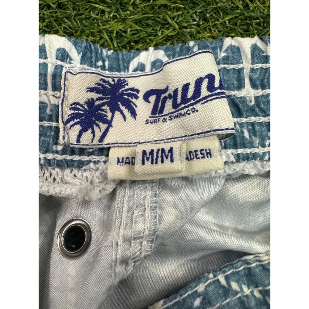 Trunks Surf & Swim Co Mens Blue White Anchor Print Swim Trunks Board‎ Shorts M